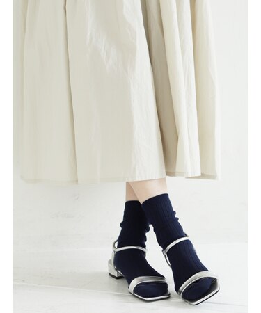 【WEB限定】薄手6×2リブショートソックス