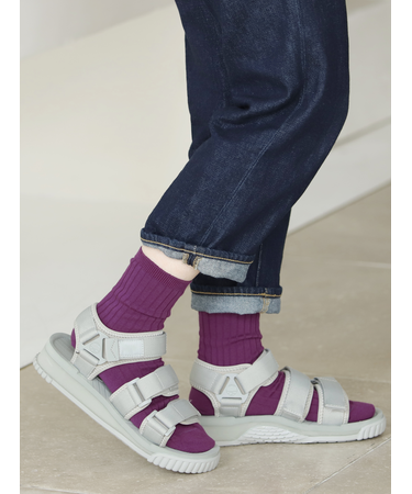 【WEB限定】薄手6×2リブショートソックス