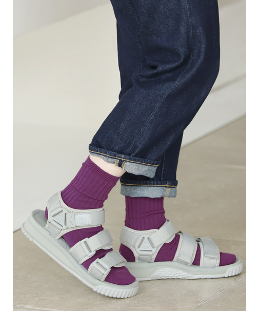 【WEB限定】薄手6×2リブショートソックス