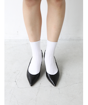 シルケット5×2リブショートソックス