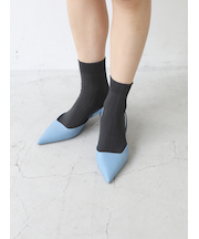 シルケット5×2リブショートソックス