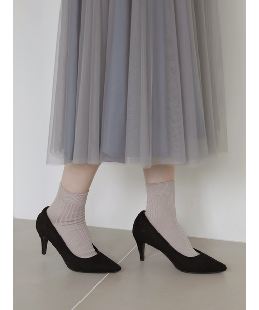 シルケット5×2リブショートソックス