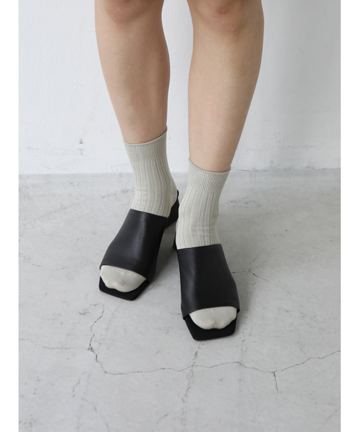 シルケット5×2リブショートソックス