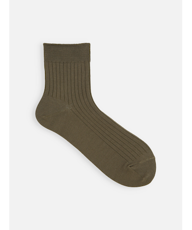 シルケット5×2リブショートソックス