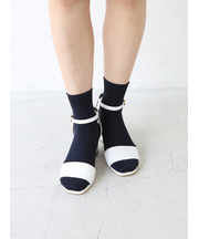 シルケット5×2リブショートソックス