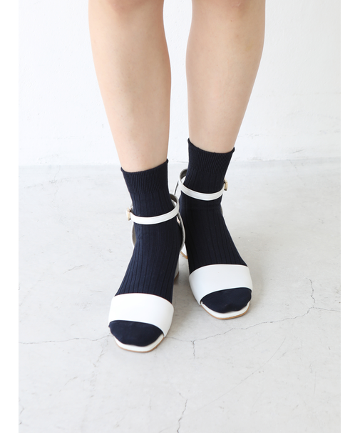 シルケット5×2リブショートソックス