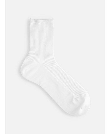 最高級綿スビンゴールド2×2リブショートソックス