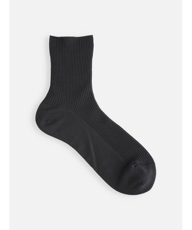 最高級綿スビンゴールド2×2リブショートソックス