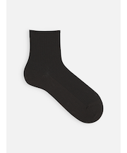 最高級綿スビンゴールド2×2リブショートソックス