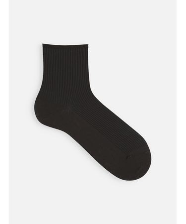 最高級綿スビンゴールド2×2リブショートソックス