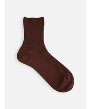 最高級綿スビンゴールド2×2リブショートソックス