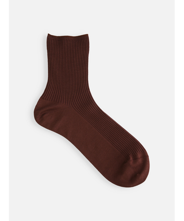 最高級綿スビンゴールド2×2リブショートソックス