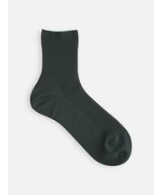 最高級綿スビンゴールド2×2リブショートソックス