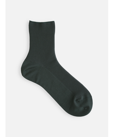 最高級綿スビンゴールド2×2リブショートソックス