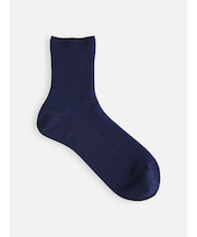 最高級綿スビンゴールド2×2リブショートソックス