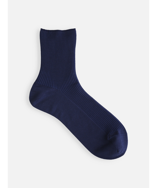 最高級綿スビンゴールド2×2リブショートソックス