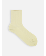 最高級綿スビンゴールド2×2リブショートソックス