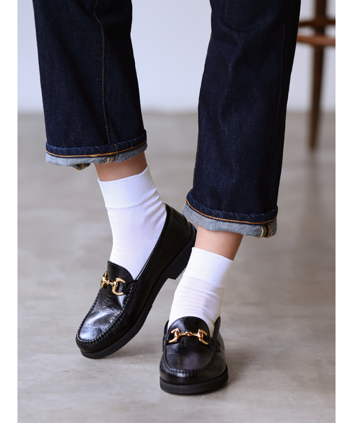 最高級綿スビンゴールド無地ショートソックス