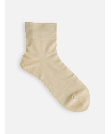 最高級綿スビンゴールド無地ショートソックス