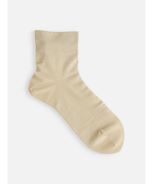 最高級綿スビンゴールド無地ショートソックス