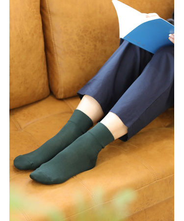 最高級綿スビンゴールド無地ショートソックス