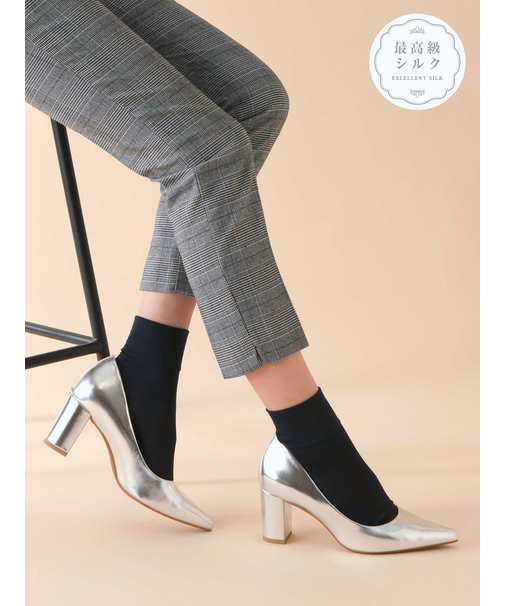 最高級シルク無地ショートソックス