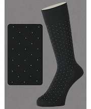 【Tabio MEN】連続シルケット ドットレギュラー丈ソックス