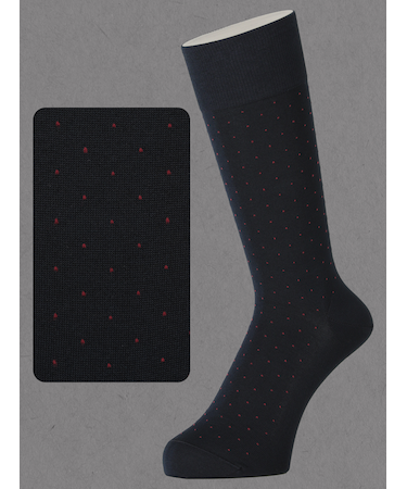 【Tabio MEN】連続シルケット ドットレギュラー丈ソックス