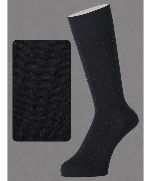 【Tabio MEN】連続シルケット ドットレギュラー丈ソックス