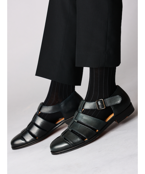 【Tabio MEN】 連続シルケット ストライプレギュラー丈ソックス