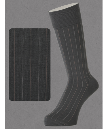 【Tabio MEN】 連続シルケット ストライプレギュラー丈ソックス