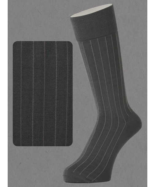 【Tabio MEN】 連続シルケット ストライプレギュラー丈ソックス