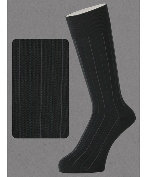 【Tabio MEN】 連続シルケット ストライプレギュラー丈ソックス