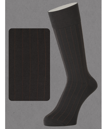 【Tabio MEN】 連続シルケット ストライプレギュラー丈ソックス