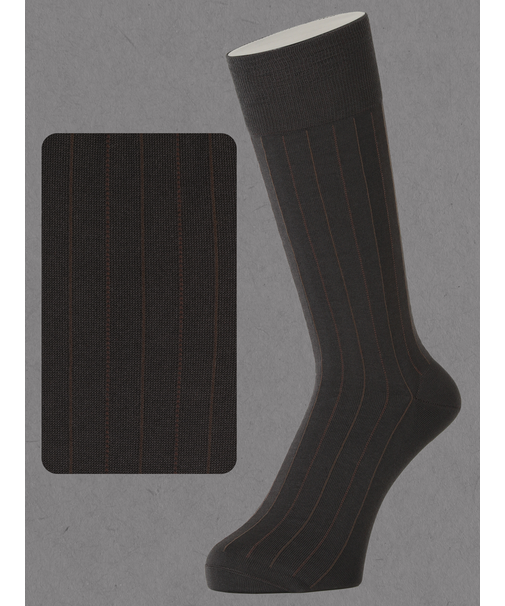 【Tabio MEN】 連続シルケット ストライプレギュラー丈ソックス