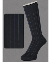 【Tabio MEN】 連続シルケット ストライプレギュラー丈ソックス