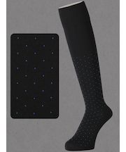 【Tabio MEN】連続シルケットピンドットロングホーズ