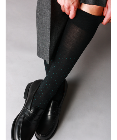 【Tabio MEN】連続シルケットピンドットロングホーズ