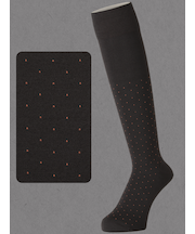 【Tabio MEN】連続シルケットピンドットロングホーズ