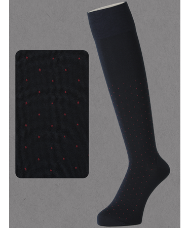 【Tabio MEN】連続シルケットピンドットロングホーズ