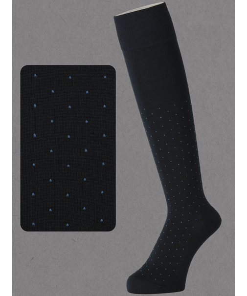 【Tabio MEN】連続シルケットピンドットロングホーズ