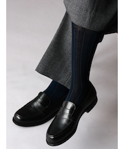 【Tabio MEN】連続シルケットストライプロングホーズ