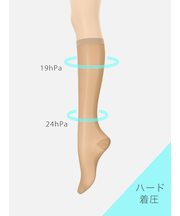 【美脚Labo】弾性ハイソックス※薄手着圧ハードタイプ