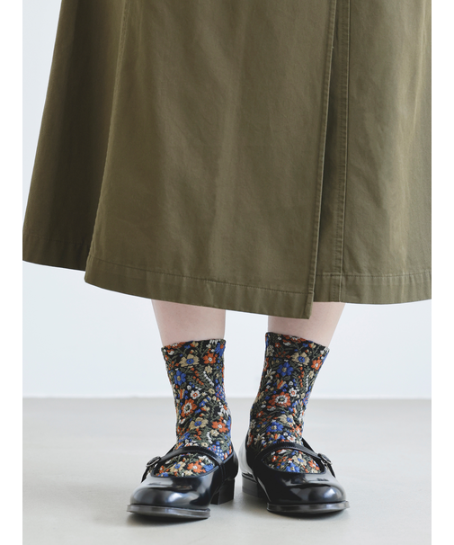 フロートボタニカル総柄ショートソックス