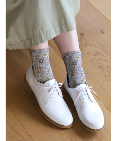 フロートボタニカル総柄ショートソックス