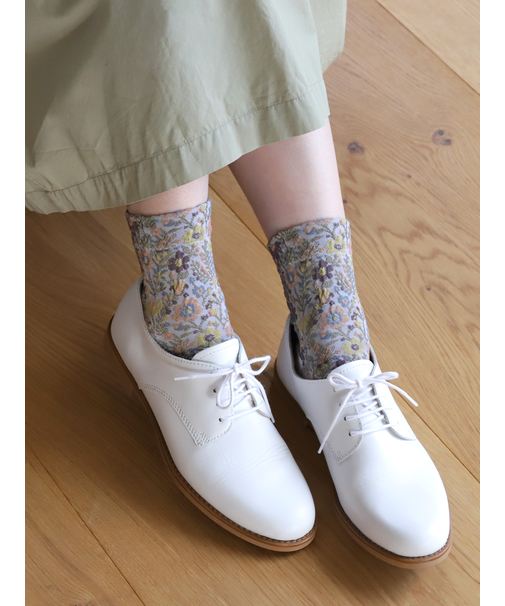 フロートボタニカル総柄ショートソックス