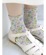 フロートボタニカル総柄ショートソックス