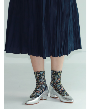 フロートボタニカル総柄ショートソックス