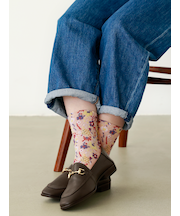 フロートボタニカル総柄ショートソックス