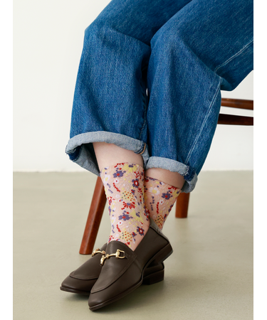 フロートボタニカル総柄ショートソックス